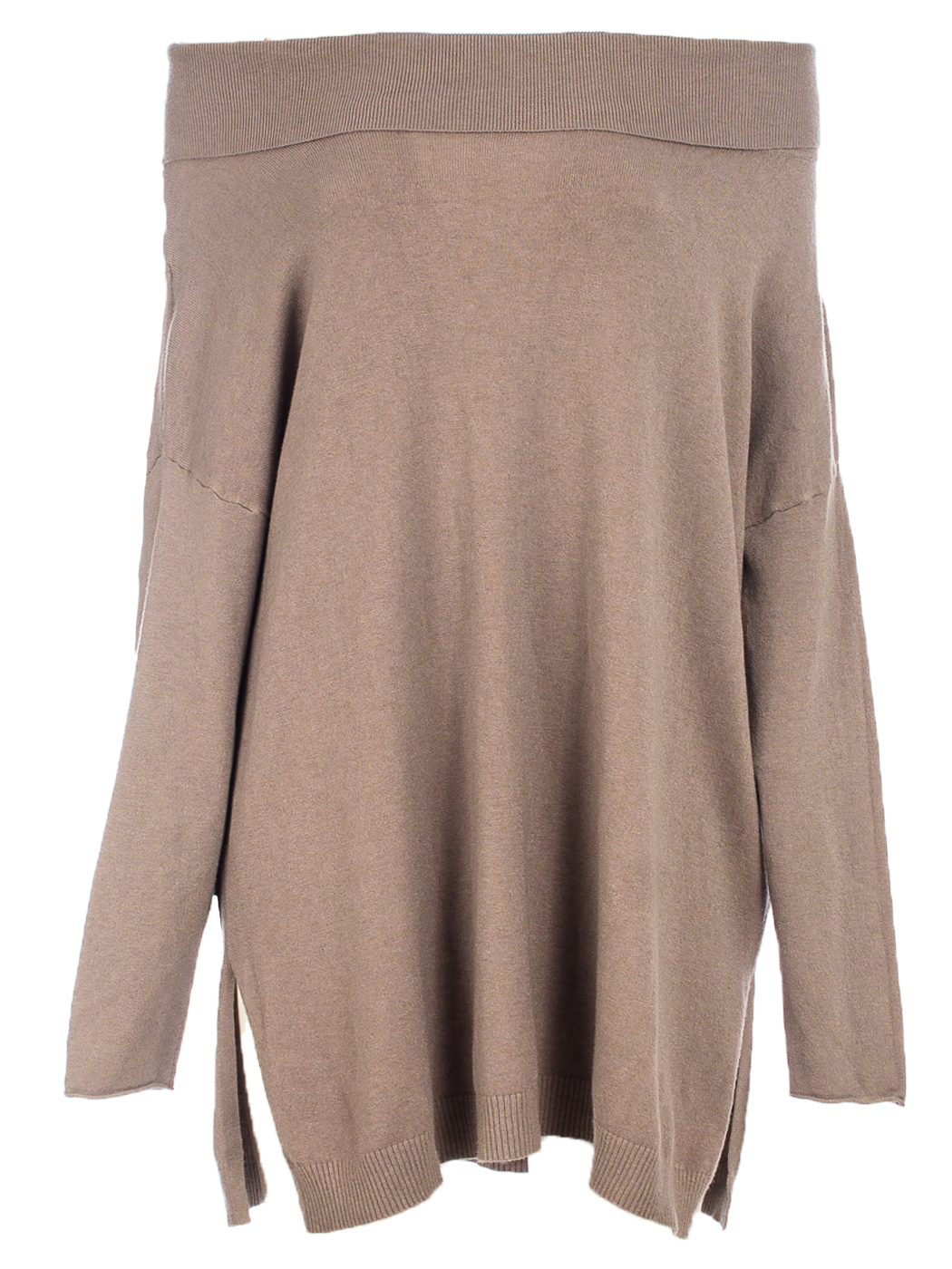 MAGLIA CALATA SCOLLO AMPIO, TG UNICA    - TAUPE